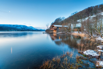Dawn at Pooley Bridge boathouse