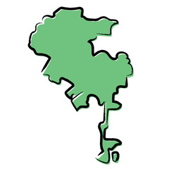 Sketch green map of Los Angeles, USA