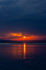 sunset over the lake in Valencia