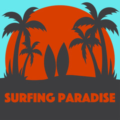 Vector illustration of a paradise island