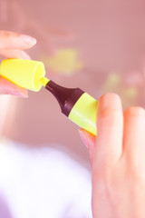 Felt tip marker highlighter pen