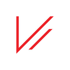 abstract simple letter v thin line geometric line logo