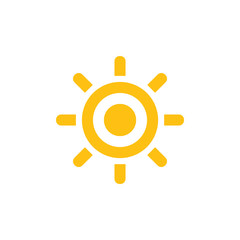 simple circle sun light geometric line logo vector