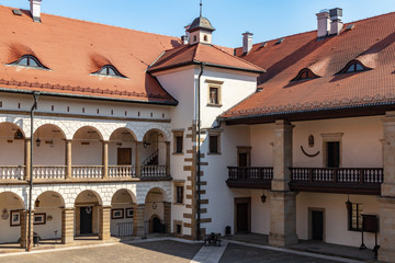 A baroque courtyard of the castle in the south of Poland