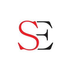 letters se simple linked logo vector