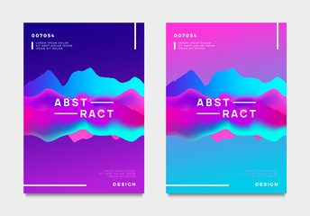 Abstract gradient poster and cover design. Colorful fluid liquid shapes. Vector illustration.