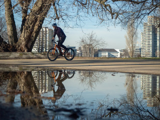 cyclist in the park