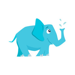 Cute elephant vector illustration. Flat design.