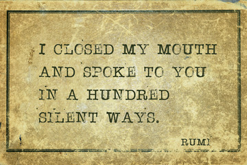 closed my mouth Rumi