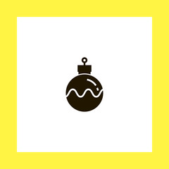 Christmas tree ball vector icon. flat design