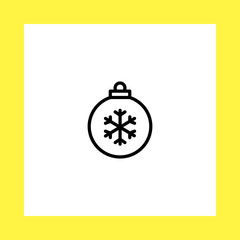 Christmas tree ball vector icon. flat design