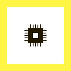 cpu vector icon. flat design