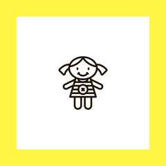doll vector icon. flat design