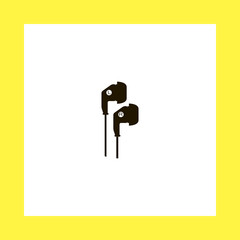 earphones vector icon. flat design