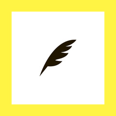 feather vector icon. flat design