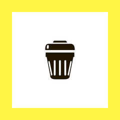 garbage can vector icon. flat design