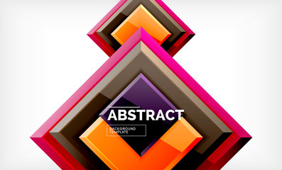 Square abstract background, glossy geometric design