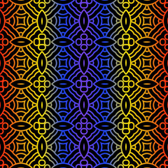 Abstract Vector Seamless Pattern With Abstract Geometric Style. Repeating Sample Figure And Line. For Fashion Interiors Design, Wallpaper, Textile Industry
