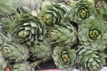 Fototapeta premium Pile of green artichokes&nbsp;