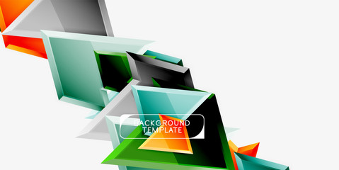 Minimal geometrical triangles with 3d effect abstract background template