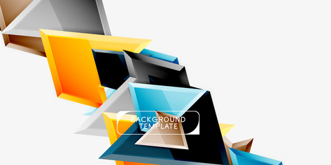 Minimal geometrical triangles with 3d effect abstract background template