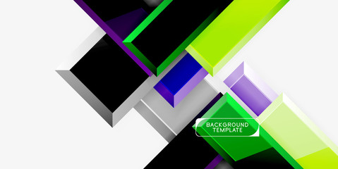 Glossy modern geometric background, abstract arrows composition