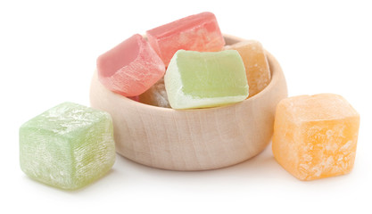 Turkish Delight in a wooden bowl