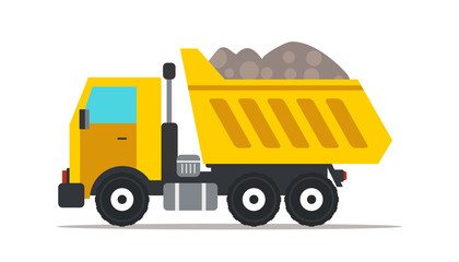 Dump truck flat vector illustration © backup_studio