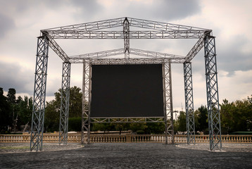 Big screen in the city park