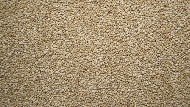 Organic white quinoa seeds as natural food background. Top view. Healthy diet gluten free