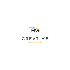 FM Logo monogram modern design template, Letter FM modern Logo icon. Premium Line Alphabet Monochrome Monogram emblem.