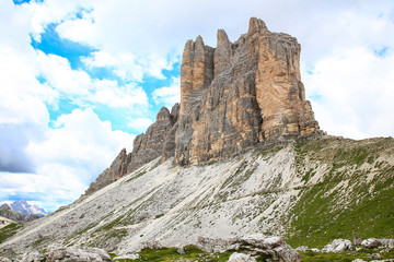 Fototapeta na wymiar Dolomites, Alps, Italy – Piani di Cengia and Tre Cime di Lavaredo