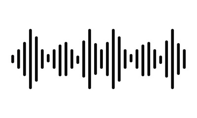 Sound wave icon vector simple isolated on white background