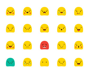 Set of Emoticons Stickers, Emoji. Vector Illustration.