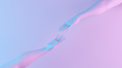 Minimal Hands Background 3D Rendering
