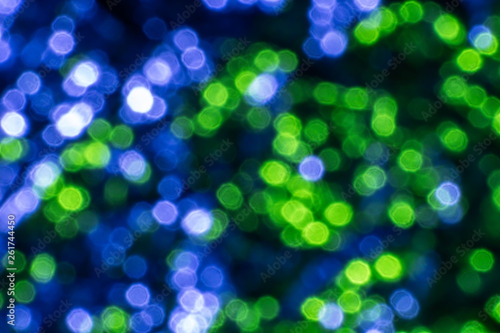 Sticker Blue and green bokeh light abstrct blur background