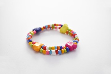Glass Beads Bracelet on White Background, Isolated Beads Bracelet on White Background, Glass Beads Bracelet, Jewelry making, Jewellery Design, Handmade Jewelry, Handmade Beads Bracelet