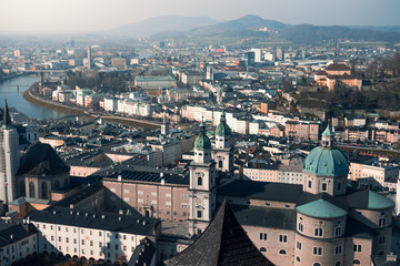 Salzburg Skyline Panorama von Festung Hohensalzburg aus