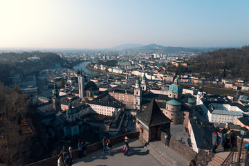 Salzburg Skyline Panorama von Festung Hohensalzburg aus