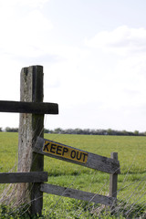 Keep Out sign in the countryside