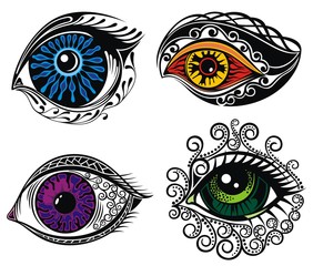 Vector silhouette of eyes 