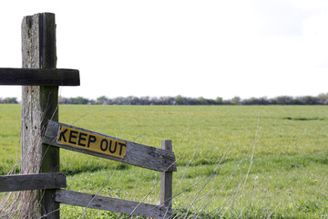 Keep Out sign in the countryside