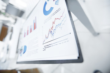 Fototapeta premium closeup.financial report on a computer monitor. technology and accounting