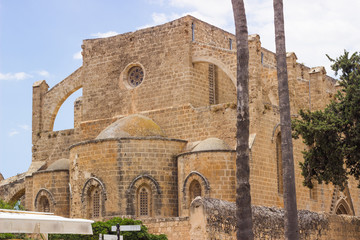 Famagusta town and Lala Mustafa Pasha Mosque. Famagusta, Cyprus.