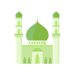 Mosque building light green color vector illustration.