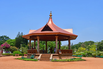  Gazebo in city garden. India, Kerala, Trivandrum city (Thiruvananthapuram)