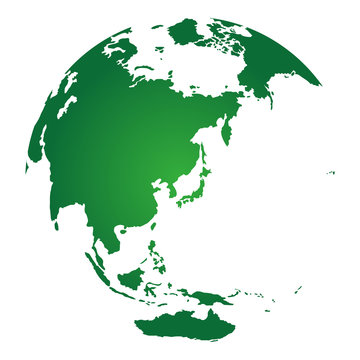 global image illustration (focus on east asia) /green