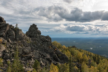 Closeup mountains scenes in national park Kachkanar, Russia