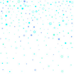 Blue, cyan, turquoise glitter stars confetti
