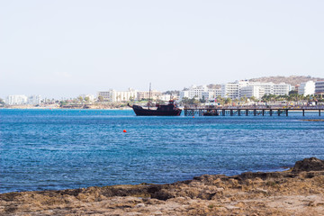 Fototapeta premium View on the seacoast and sea near Ayia Napa and Protaras. Cyprus. 